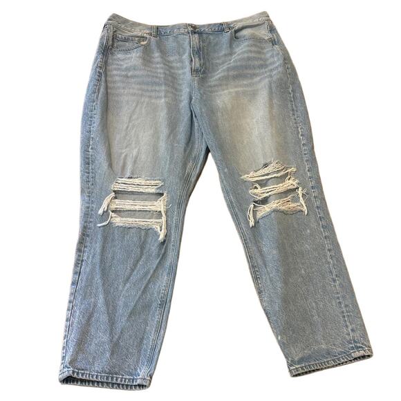 American Eagle Outfitters Denim - American Eagle Mom Jeans 20 38x27.5 Women Blue High Rise Distressed Plus Size